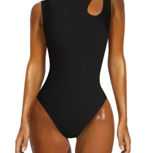 Shapewear Sexy Asymétrique à Larges Bretelles en Élasthanne