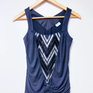 Camisole grise avec paillettes