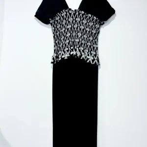 Robe maxi noire motif boucles (2X)